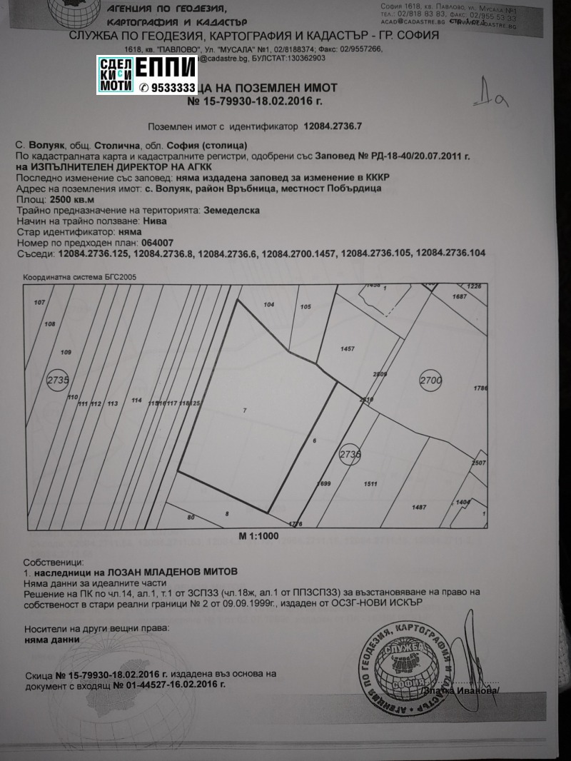 Продава ПАРЦЕЛ, с. Волуяк, област София-град, снимка 7 - Парцели - 47204862