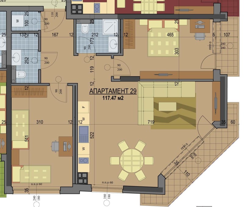 En venta  2 dormitorios Sofia , Tsentar , 117 metros cuadrados | 30017518 - imagen [5]