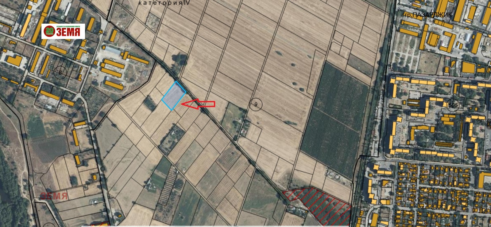 Продава ПАРЦЕЛ, гр. Пазарджик, Запад