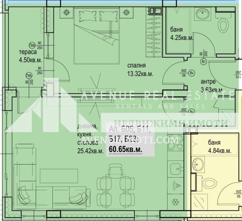 Myytävänä  1 makuuhuone Plovdiv , Karšijaka , 70 neliömetriä | 10484480 - kuva [3]