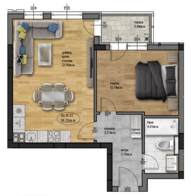 Til salg  1 soveværelse Plovdiv , Ostromila , 69 kvm | 25732518 - billede [2]