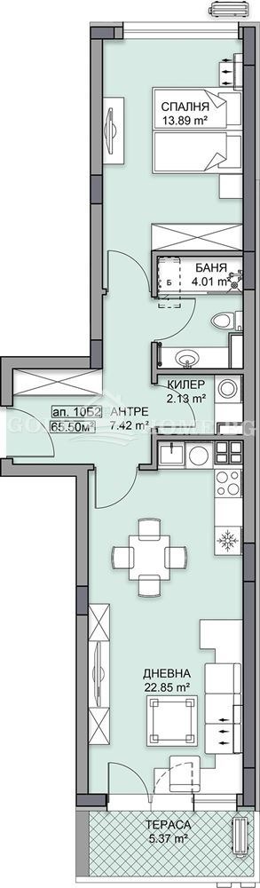 In vendita  1 camera da letto Plovdiv , Gagarin , 78 mq | 86509292 - Immagine [2]