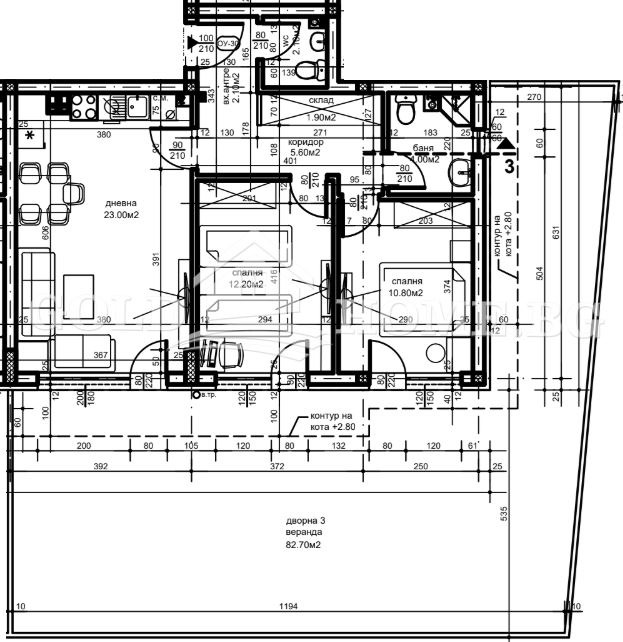 En venta  2 dormitorios Plovdiv , Belomorski , 110 metros cuadrados | 17063136 - imagen [6]