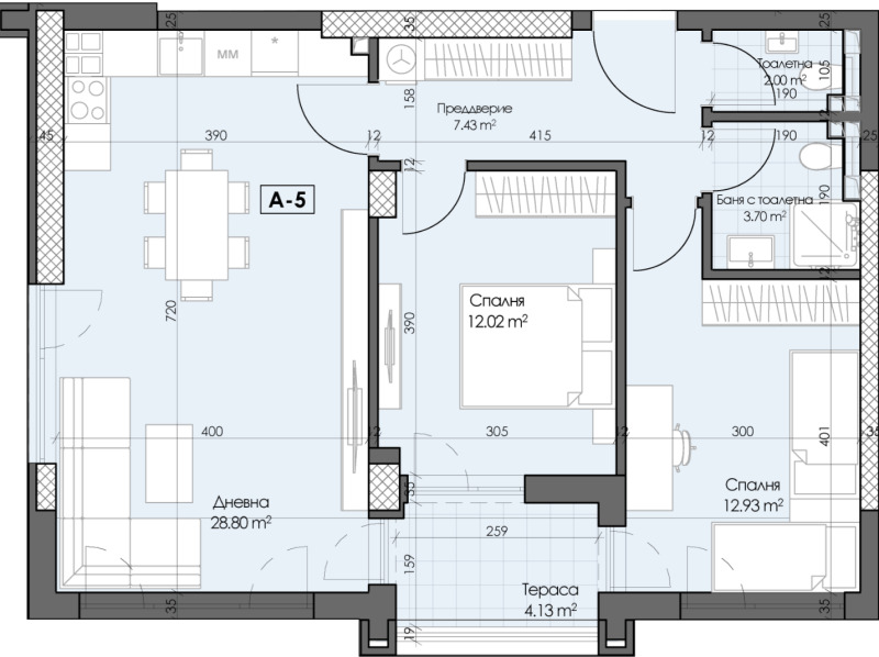 En venta  2 dormitorios Plovdiv , Karshiyaka , 104 metros cuadrados | 70763397 - imagen [2]
