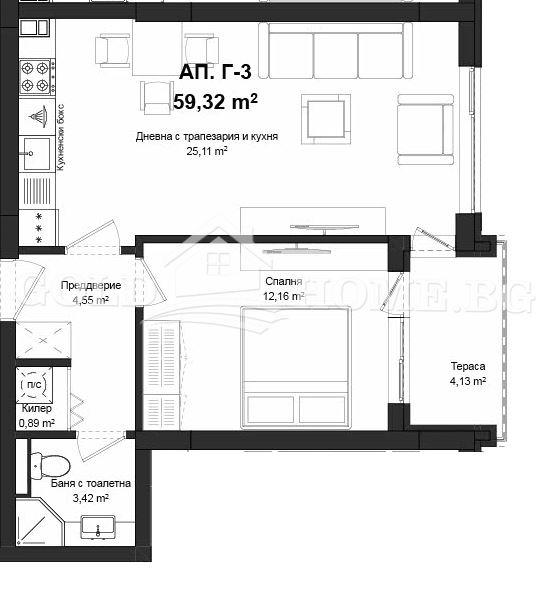 Zu verkaufen  1 Schlafzimmer Plowdiw , Gagarin , 56 qm | 84451233 - Bild [12]