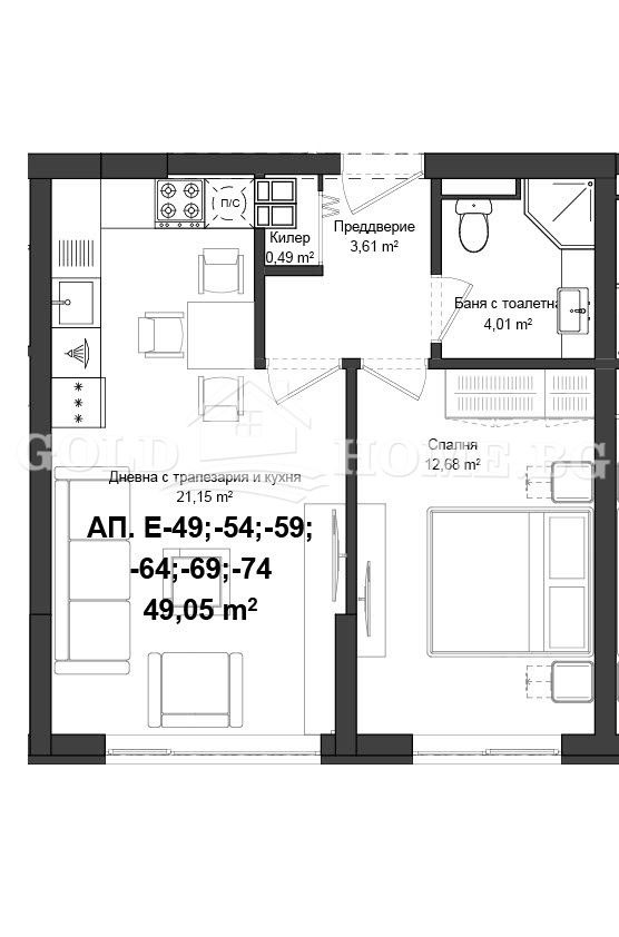 Zu verkaufen  1 Schlafzimmer Plowdiw , Gagarin , 56 qm | 84451233 - Bild [3]