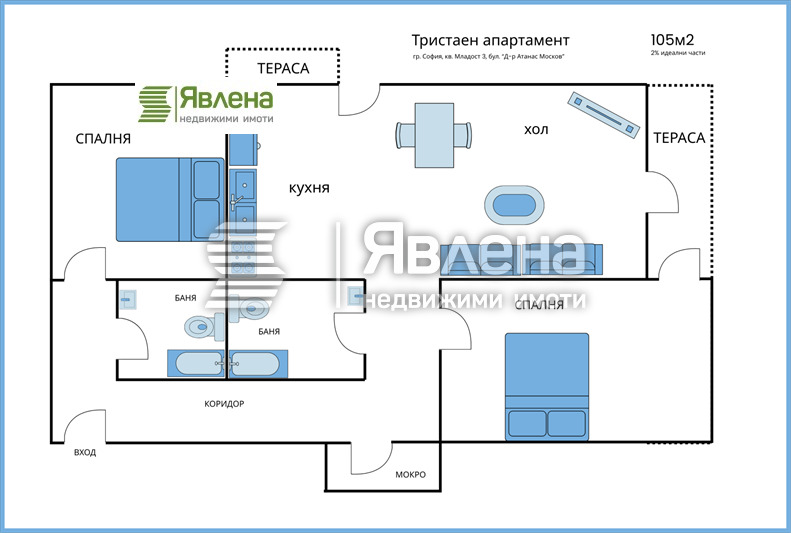 Eladó  2 hálószobás Sofia , Mladost 3 , 105 négyzetméter | 46601899 - kép [17]