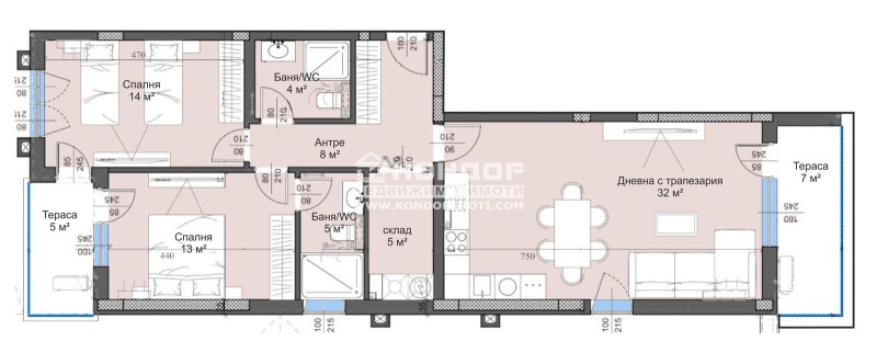 На продаж  2 спальні Пловдив , Тракия , 127 кв.м | 58092373 - зображення [2]