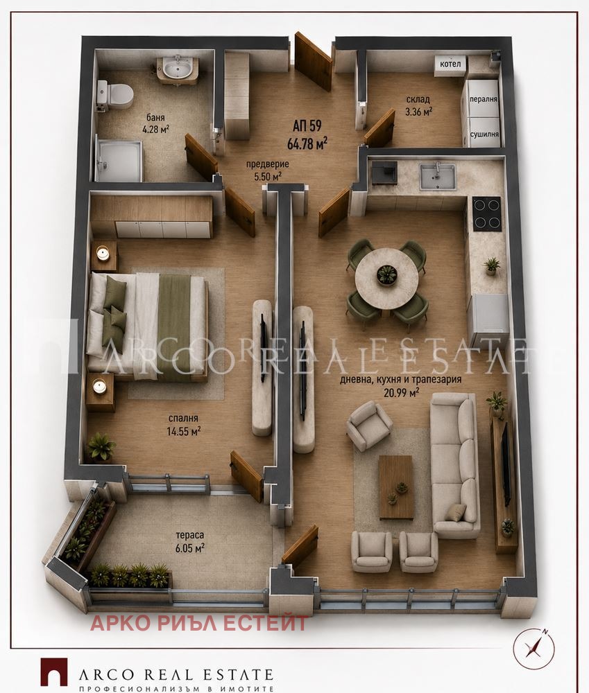 Продава 2-СТАЕН, гр. София, Малинова долина, снимка 4 - Апартаменти - 55626352