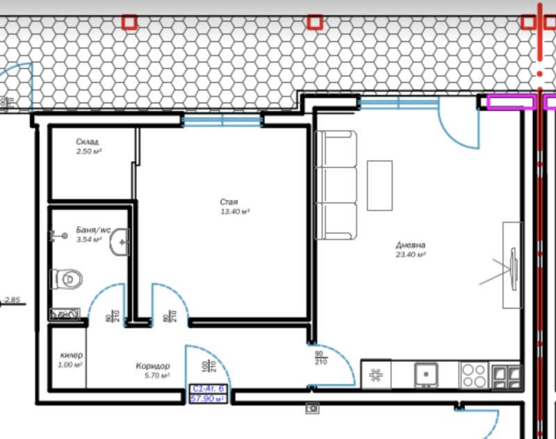 Na sprzedaż  1 sypialnia Warna , Wazrażdane 3 , 74 mkw | 21398486 - obraz [3]