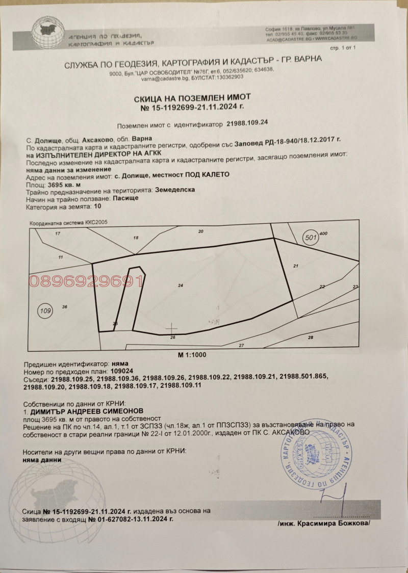 Продава ПАРЦЕЛ, с. Долище, област Варна, снимка 1 - Парцели - 48145507