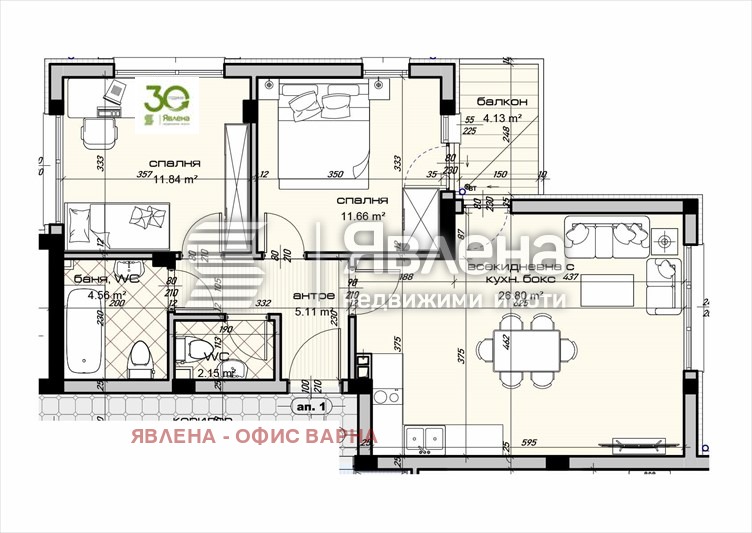 Продава 3-СТАЕН, гр. Варна, Виница, снимка 2 - Aпартаменти - 49443804