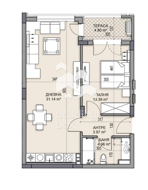 In vendita  1 camera da letto Plovdiv , Gagarin , 79 mq | 70253550 - Immagine [2]