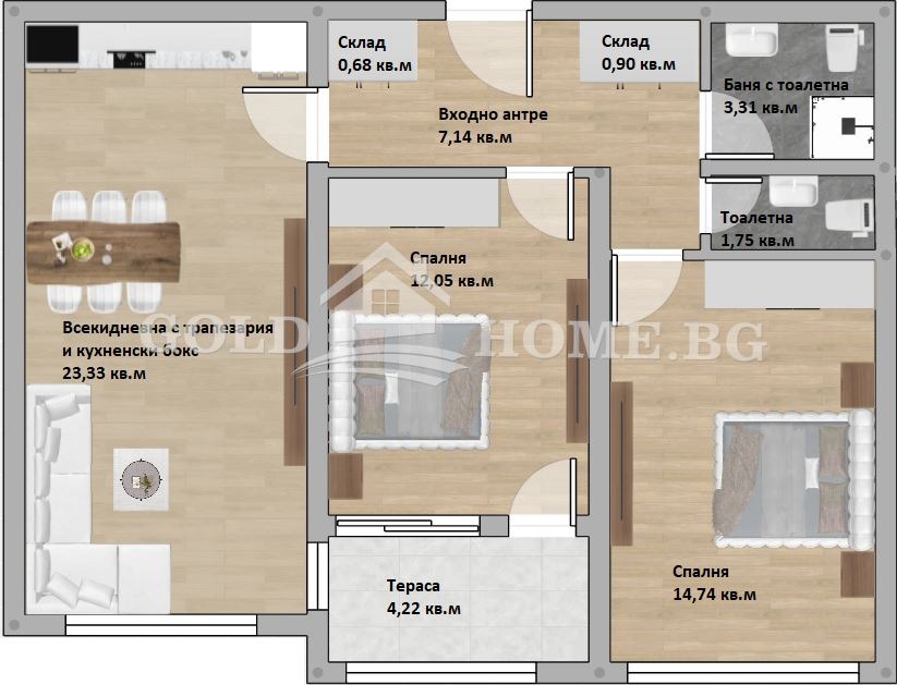 Продава 3-СТАЕН, гр. Пловдив, Христо Смирненски, снимка 2 - Апартаменти - 55844662