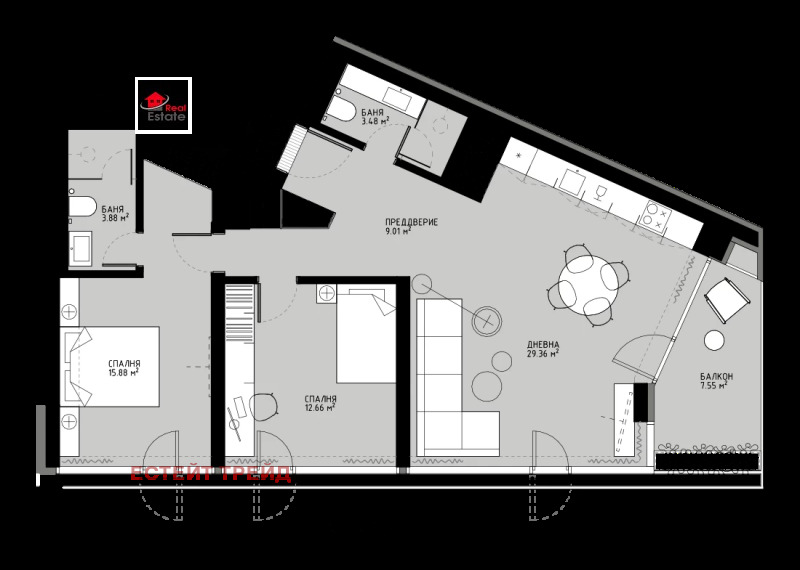 Продава 3-СТАЕН, гр. София, Горна баня, снимка 11 - Aпартаменти - 46845575