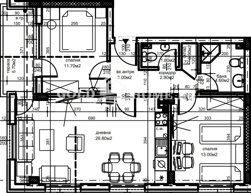 Myytävänä  2 makuuhuonetta Plovdiv , Ostromila , 107 neliömetriä | 88558280 - kuva [3]