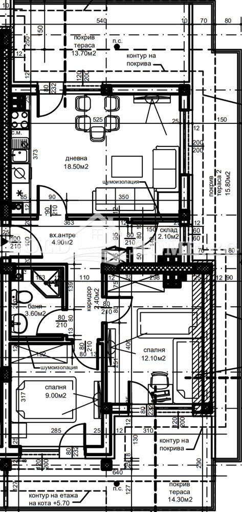 Myytävänä  2 makuuhuonetta Plovdiv , Ostromila , 107 neliömetriä | 88558280 - kuva [2]