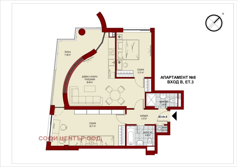Te koop  2 slaapkamers Sofia , Serdika , 119 m² | 19437300 - afbeelding [2]