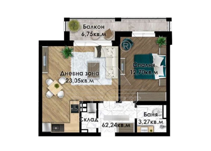 Te koop  1 slaapkamer Plovdiv , Belomorski , 70 m² | 44488236 - afbeelding [2]