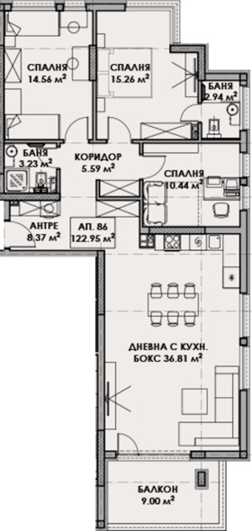 Продава 4-стаен град София Малинова долина - [1] 