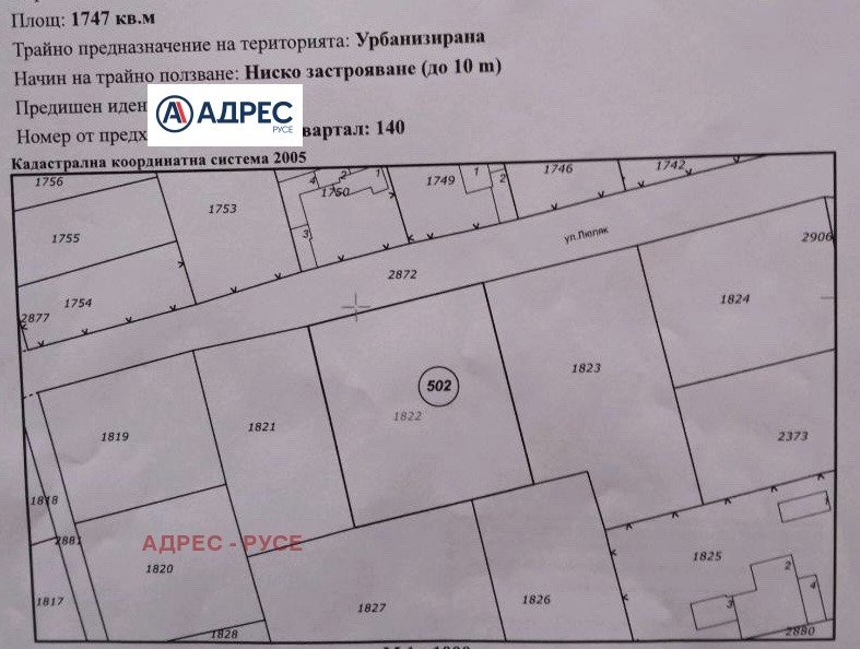 Продаја  Плот регион Русе , ШТраклево , 1747 м2 | 21234271