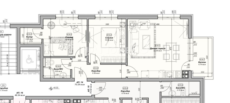 Satılık  2 yatak odası Varna , m-t Pçelina , 84 metrekare | 87343536 - görüntü [2]