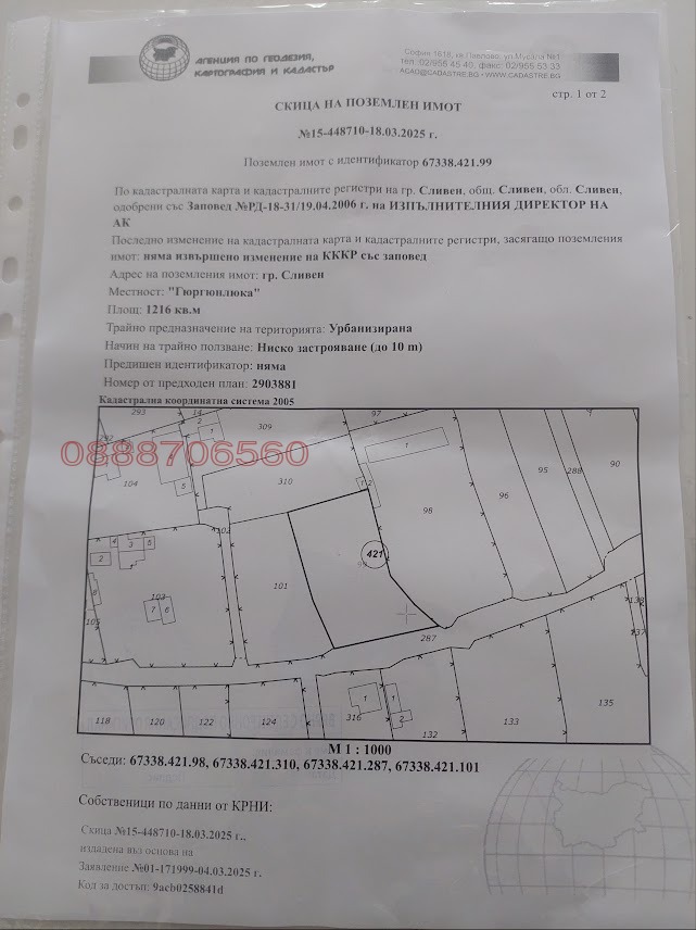 Продава ПАРЦЕЛ, гр. Сливен, в.з. Сливен, снимка 6 - Парцели - 52785749