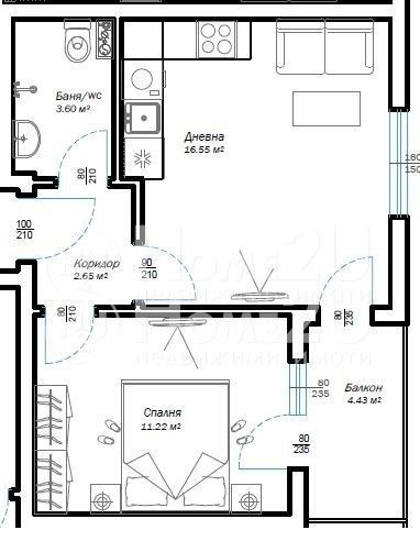 Satılık  1 yatak odası Varna , Vinica , 54 metrekare | 11680399 - görüntü [5]