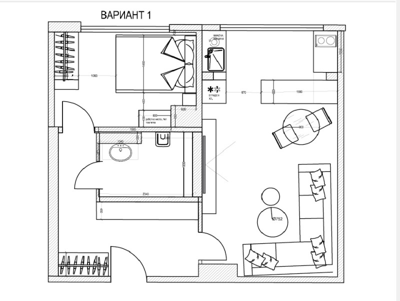En venta  1 dormitorio Sofia , Jipodruma , 50 metros cuadrados | 86983293