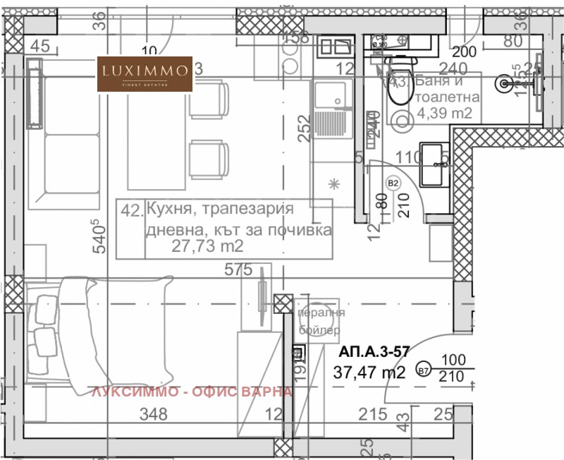 Til salg  Studie Varna , k.k. Slanchev den , 45 kvm | 11410803 - billede [4]