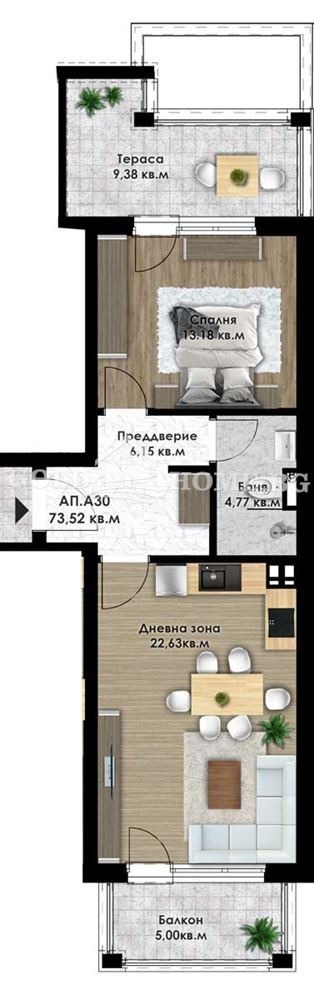 Till salu  1 sovrum Plovdiv , Komatevsko sjose , 68 kvm | 16451921 - bild [12]