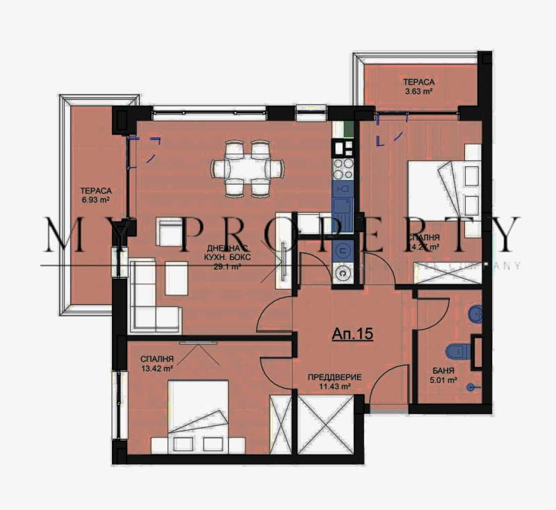 Продава 3-СТАЕН, гр. София, Малинова долина, снимка 2 - Апартаменти - 53540231