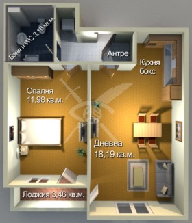 1 bedroom Meden rudnik - zona A, Burgas 1