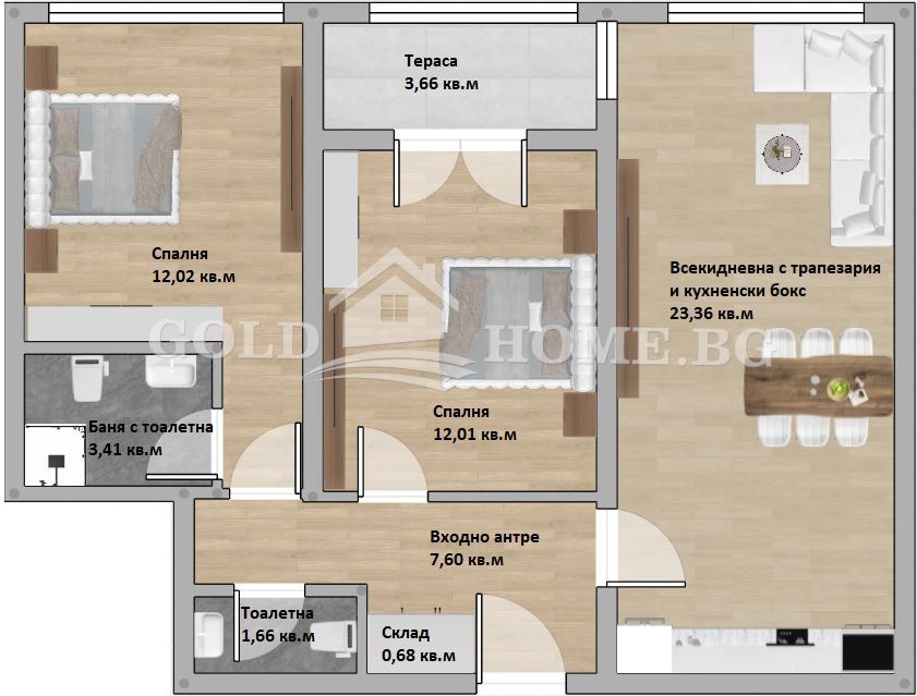 Продава 3-СТАЕН, гр. Пловдив, Христо Смирненски, снимка 2 - Апартаменти - 53731907
