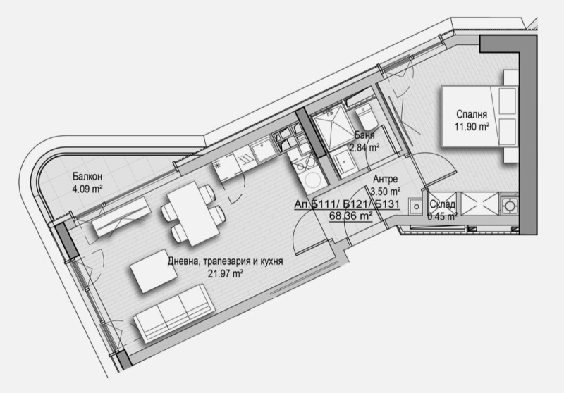 Na prodej  1 ložnice Sofia , Vitoša , 68 m2 | 32960269 - obraz [6]