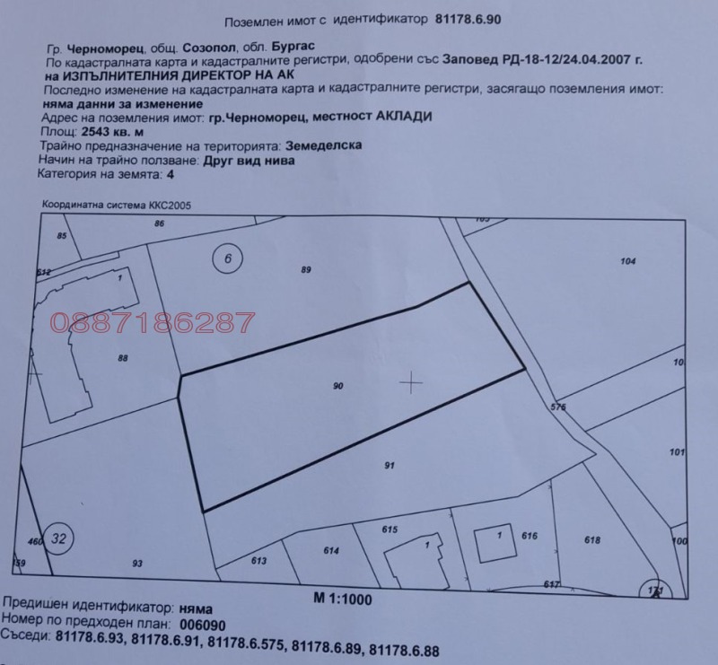 Продава ПАРЦЕЛ, гр. Черноморец, област Бургас, снимка 3 - Парцели - 52783476