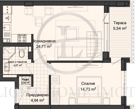 Eladó  1 hálószoba Plovdiv , Gagarin , 77 négyzetméter | 90103014 - kép [3]