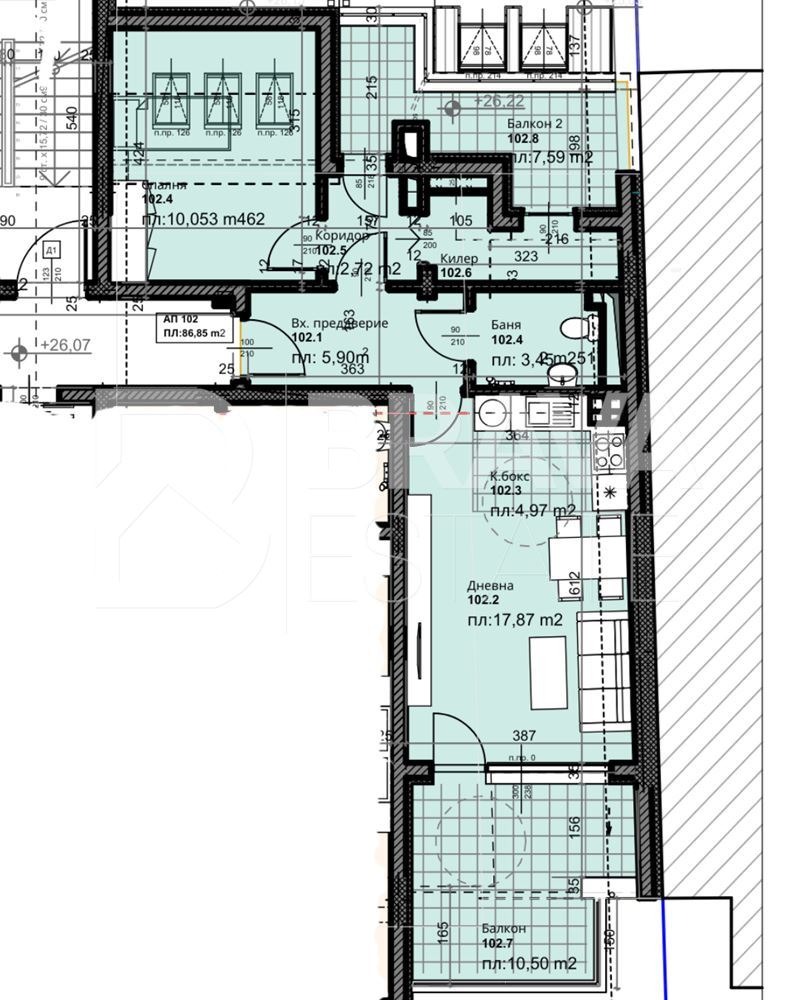 Satılık  1 yatak odası Plovdiv , Karşiyaka , 106 metrekare | 40452192 - görüntü [2]