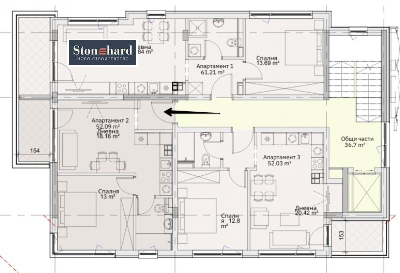 À vendre  1 chambre Sofia , Levski , 63 m² | 34829194 - image [2]