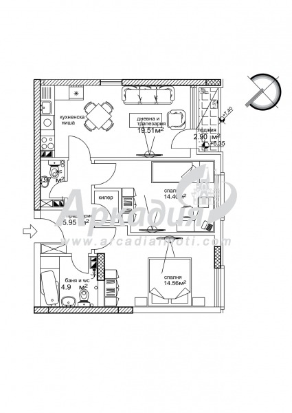 Продава 3-СТАЕН, гр. Пловдив, Съдийски, снимка 3 - Aпартаменти - 47717350