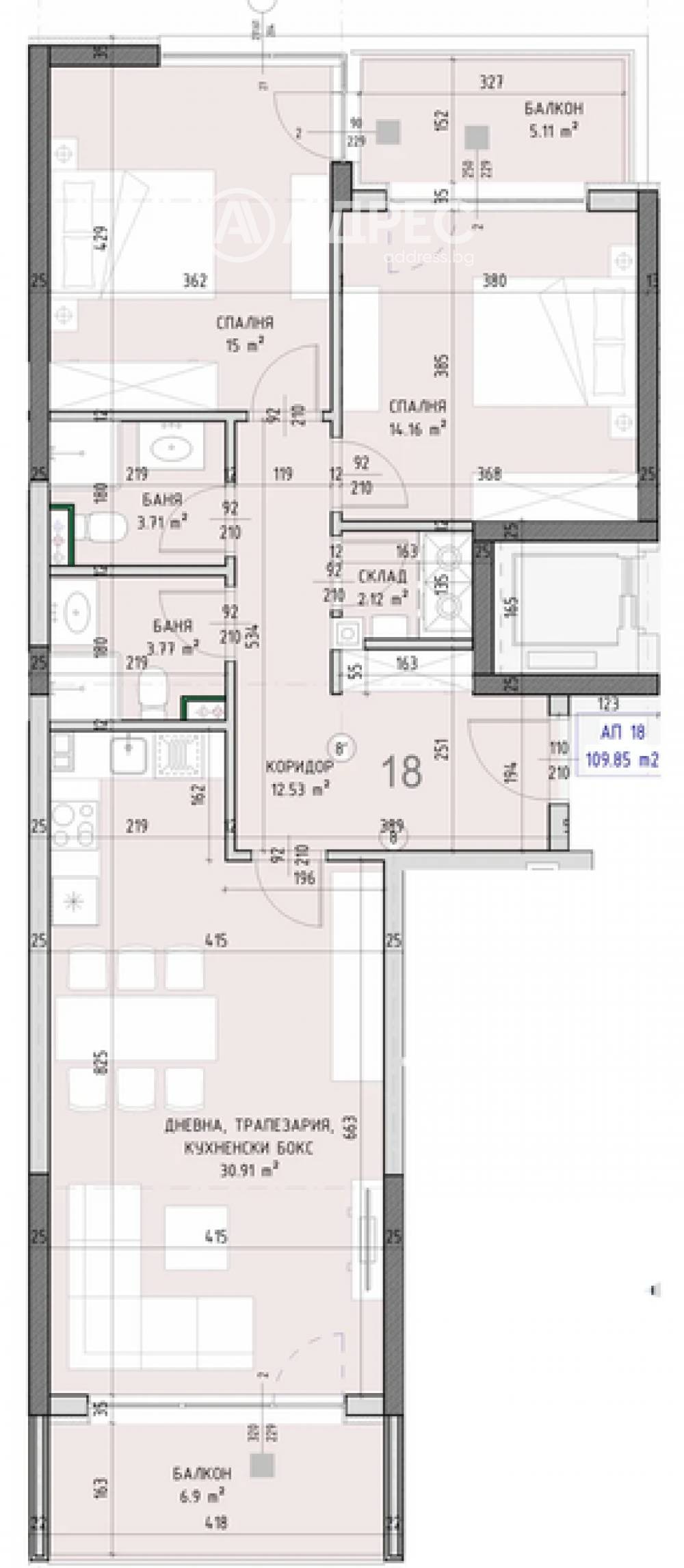 Продава 3-СТАЕН, гр. София, Малинова долина, снимка 2 - Апартаменти - 56383302