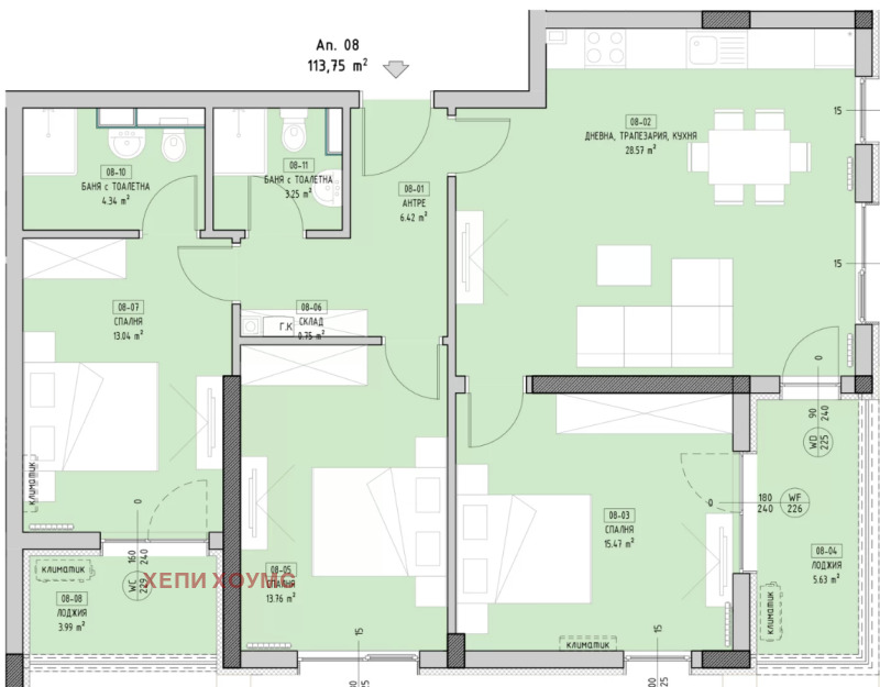 Продава  4-стаен град София , Малинова долина , 135 кв.м | 25191524 - изображение [4]