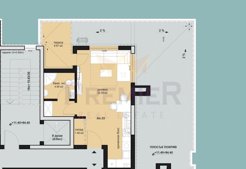 En venta  Estudio Burgas , Meden rudnik - zona D , 53 metros cuadrados | 63590011 - imagen [2]