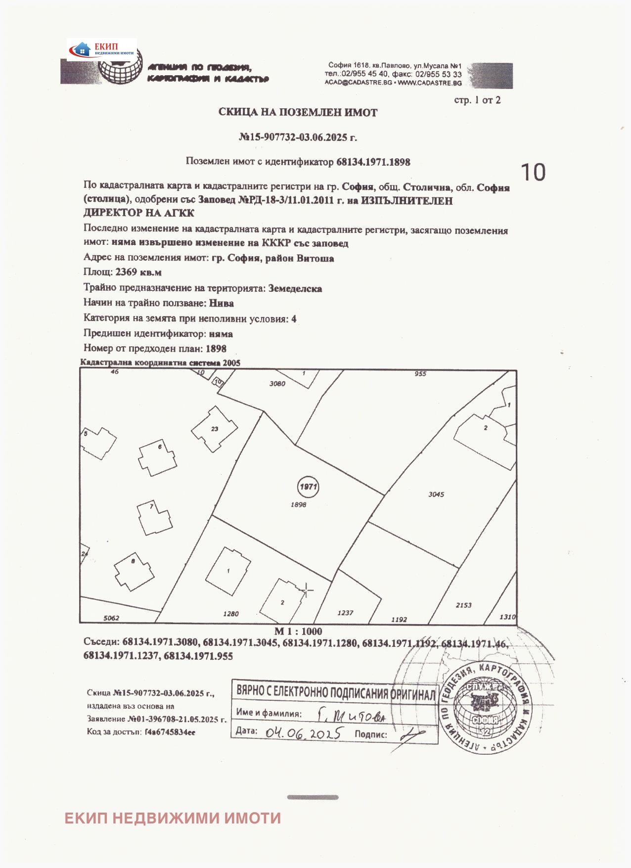 Продава ПАРЦЕЛ, гр. София, Витоша
