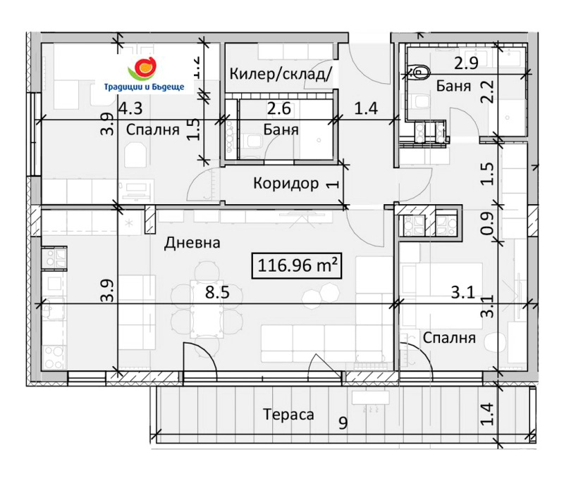 Продава  3-стаен, град София, Люлин - център •  199 000 EUR • ID 89949344 — holmes.bg - [1] 