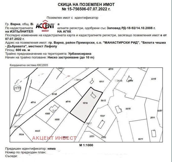 Продава ПАРЦЕЛ, гр. Варна, м-т Манастирски рид, снимка 6 - Парцели - 52478012