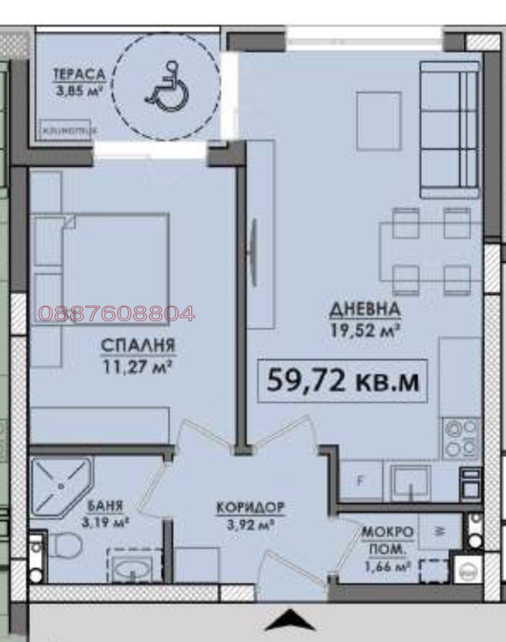 Продава 2-СТАЕН, гр. Бургас, Славейков, снимка 6 - Aпартаменти - 49560132