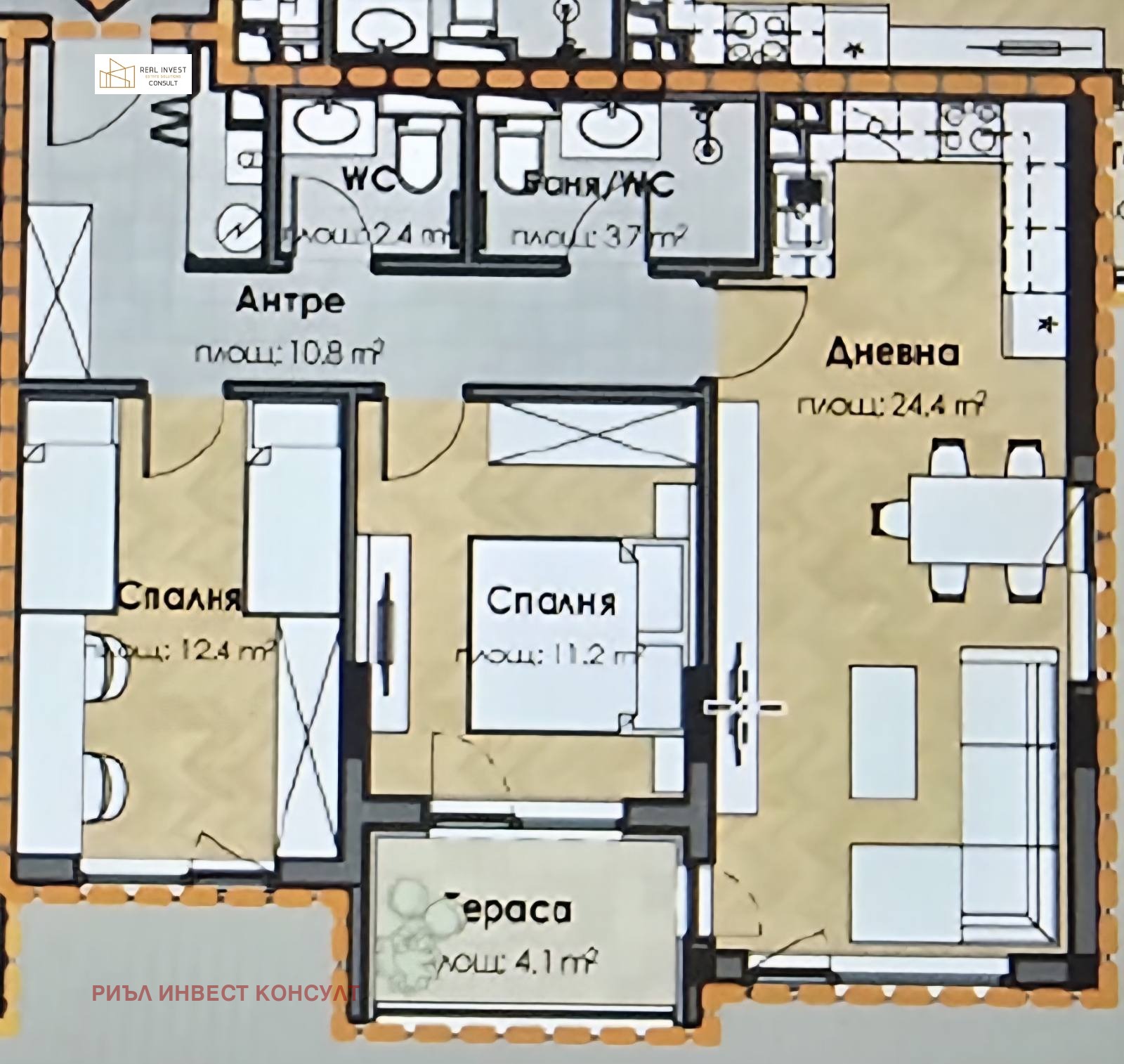 Продава 3-СТАЕН, гр. София, Малинова долина