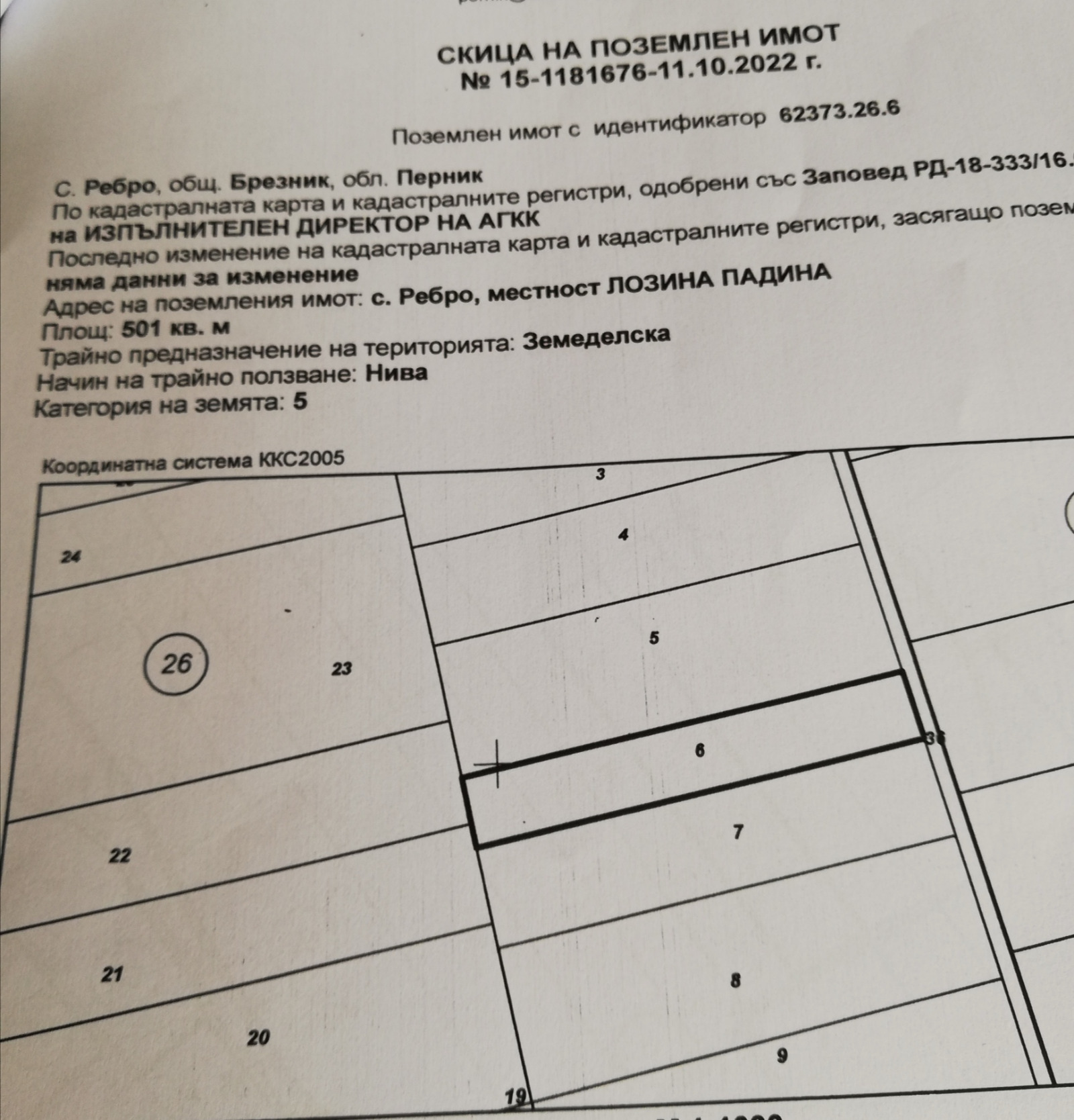 Продава ЗЕМЕДЕЛСКА ЗЕМЯ, с. Ребро, област Перник, снимка 4 - Земеделска земя - 54085407