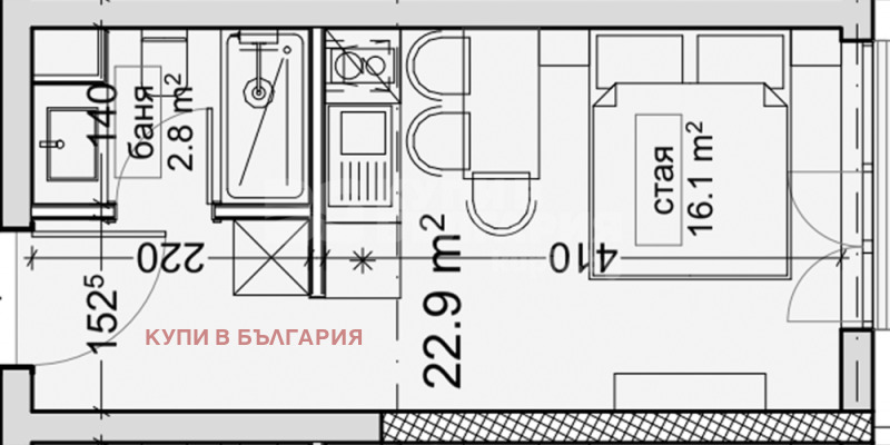 Te koop  Studio Varna , Vladislav Varnentsjik 1 , 27 m² | 27892377 - afbeelding [5]